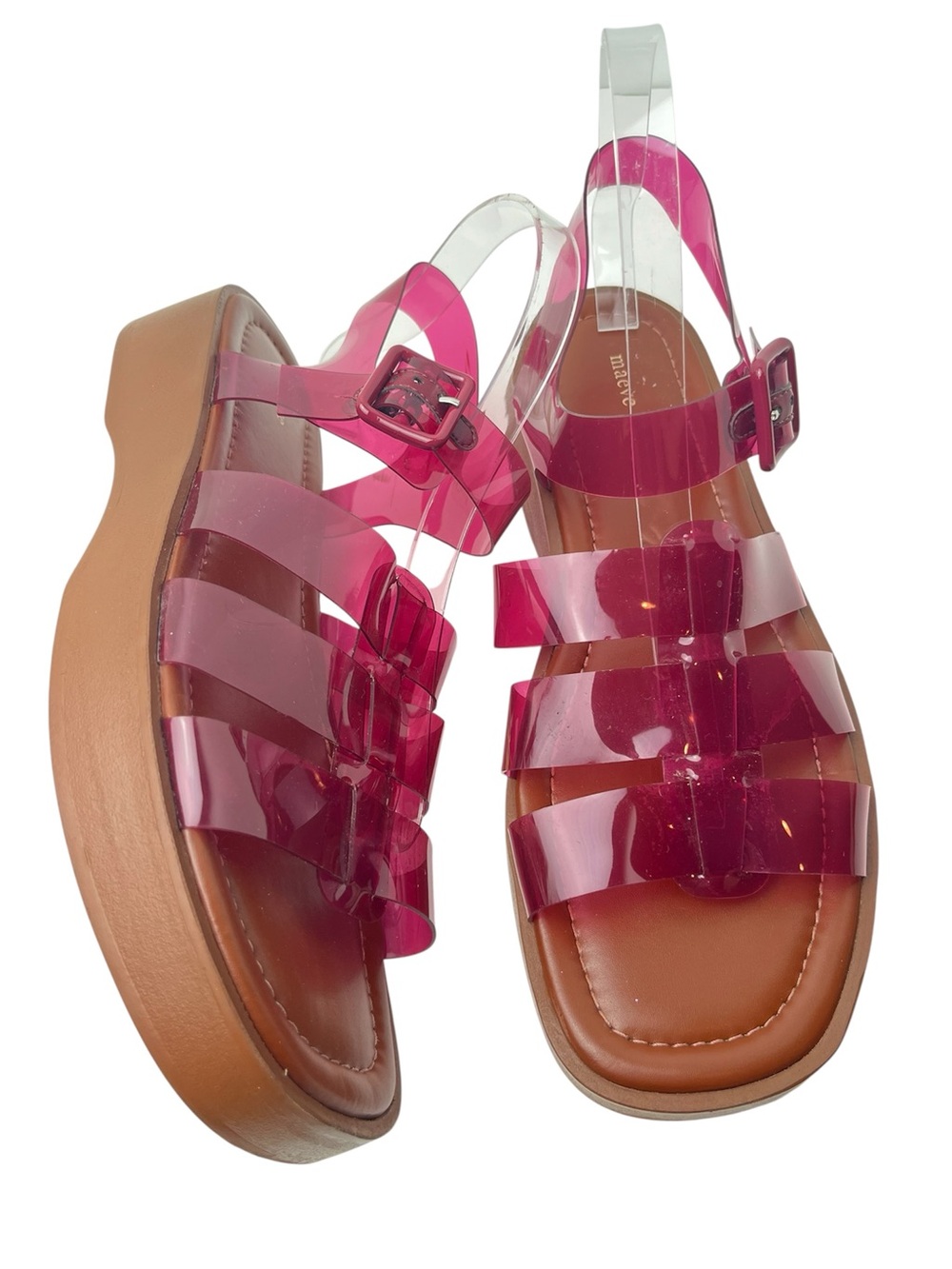 Maeve x Anthropologie Jelly Fisherman Pink/Red Platform Summer Sandals